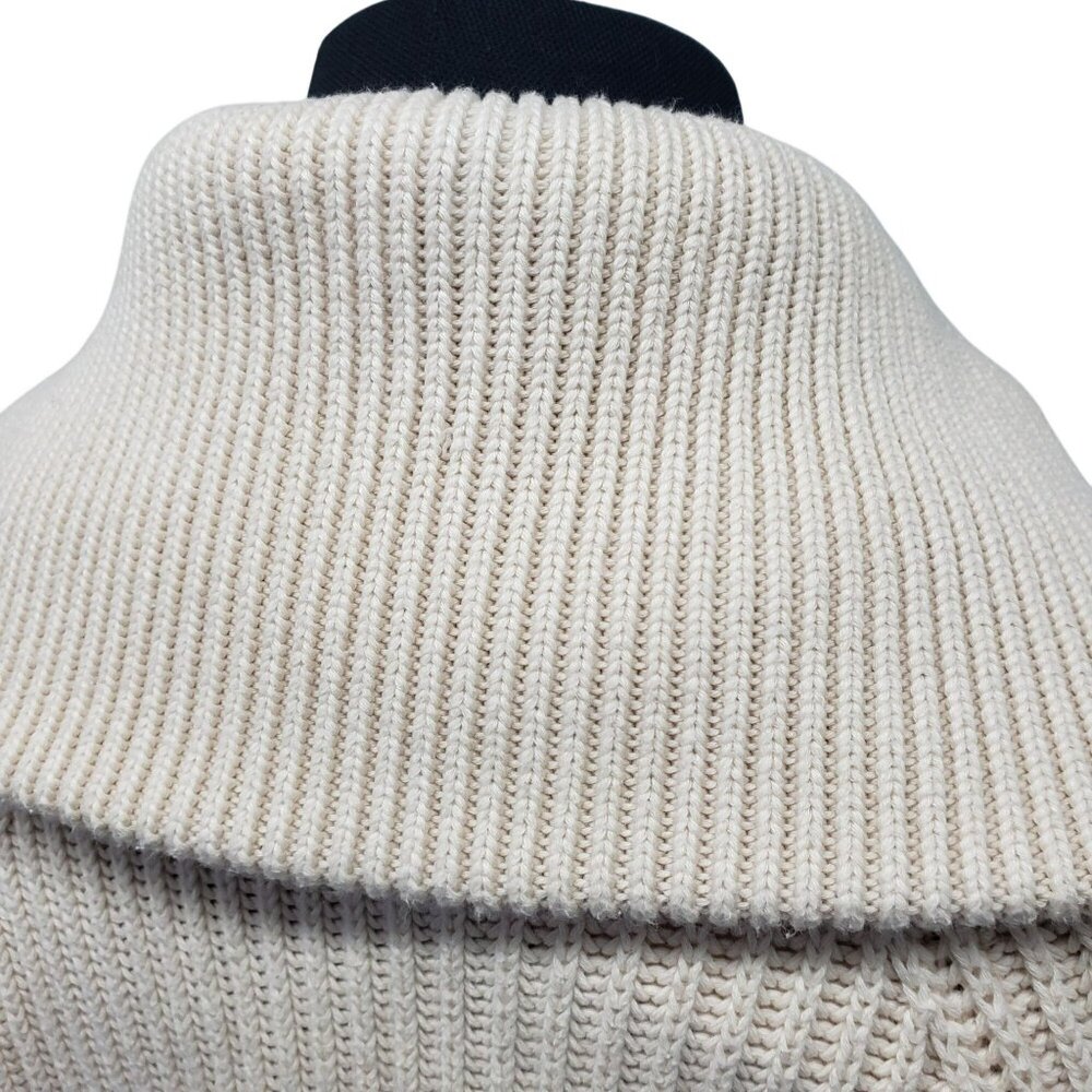 G. Label by Goop GWYN Cream Bella Button Bomber Cardigan Sweater Minimalist - Picture 11 of 16